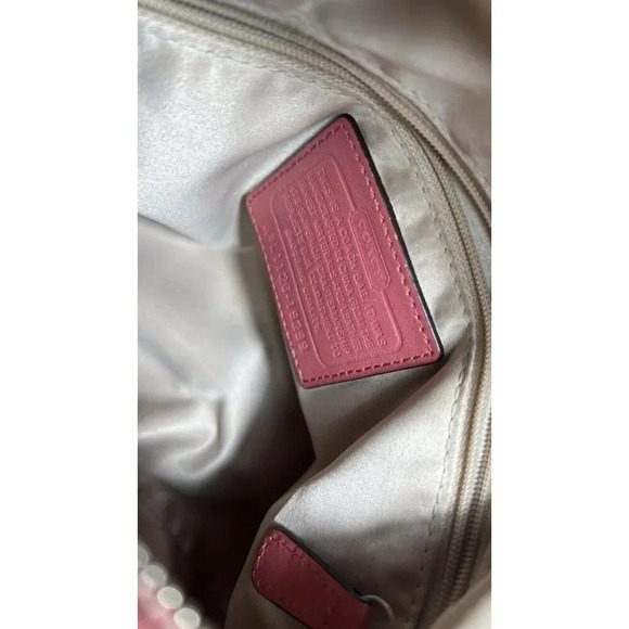 Coach Kristin Patent Leather Shoulder Bag Purse Coral Hobo 19299 AS IS - Picture 5 of 12